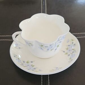 Vintage Crown Staffordshire Rock Garden Bone China Cup And Saucer
